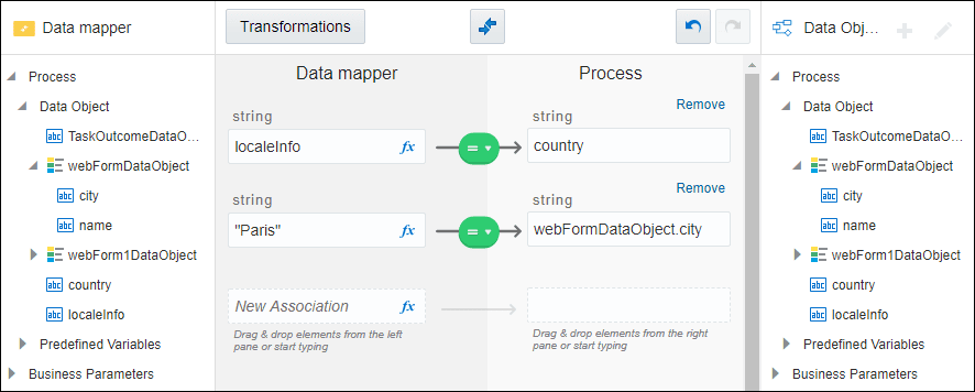 Data mapping tools: Oracle Integration Cloud