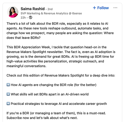 LinkedIn post screenshot