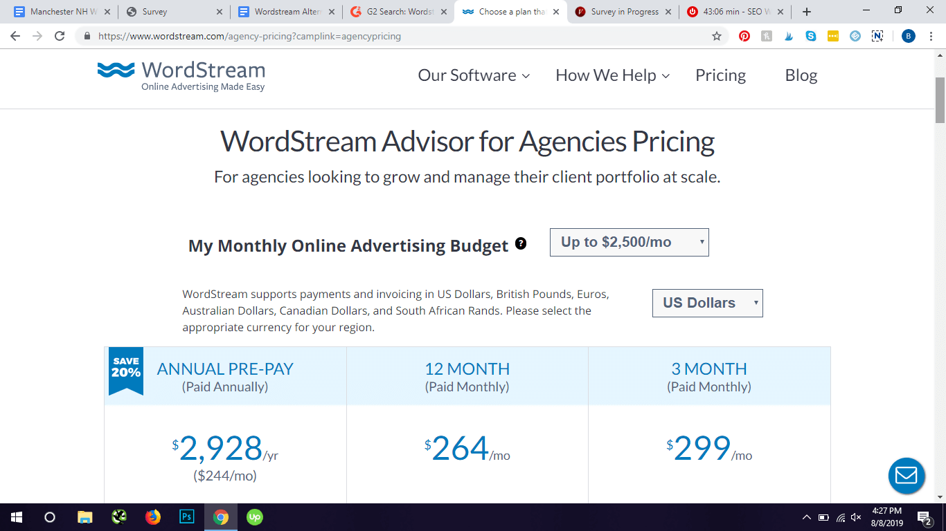 wordstream pricing